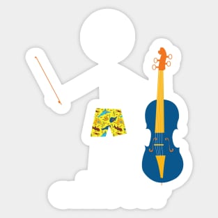 Funny Mens Cello Guy Sticker